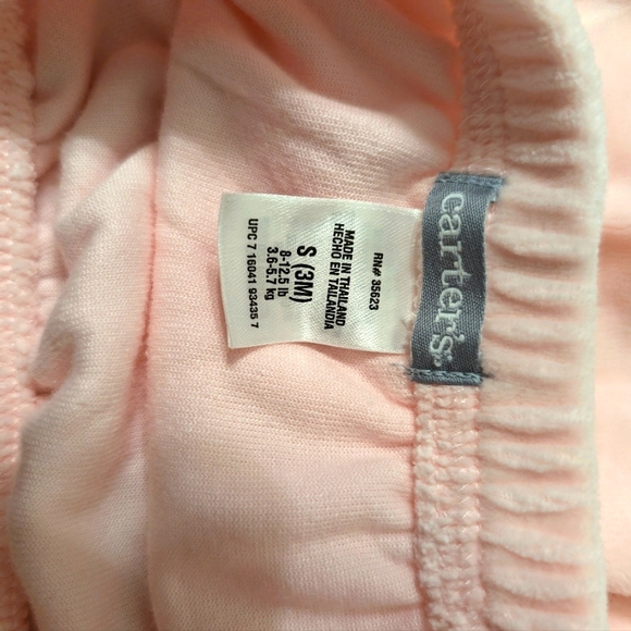 Vintage Carter's Sweet Daisy Collection 3m 2 piece Pink Velour set - Picture 8 of 9